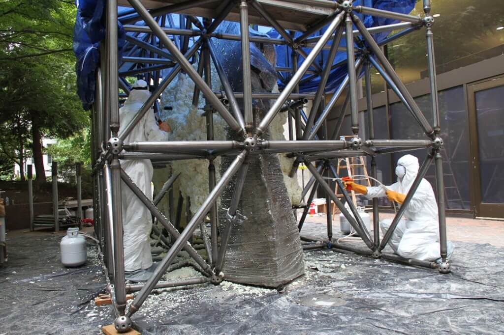 Arched Sculpture Using Expanding Foam And Space Frames